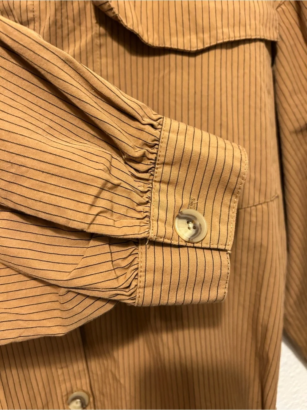Tie-Waist Maxi Shirt Dress in Camel